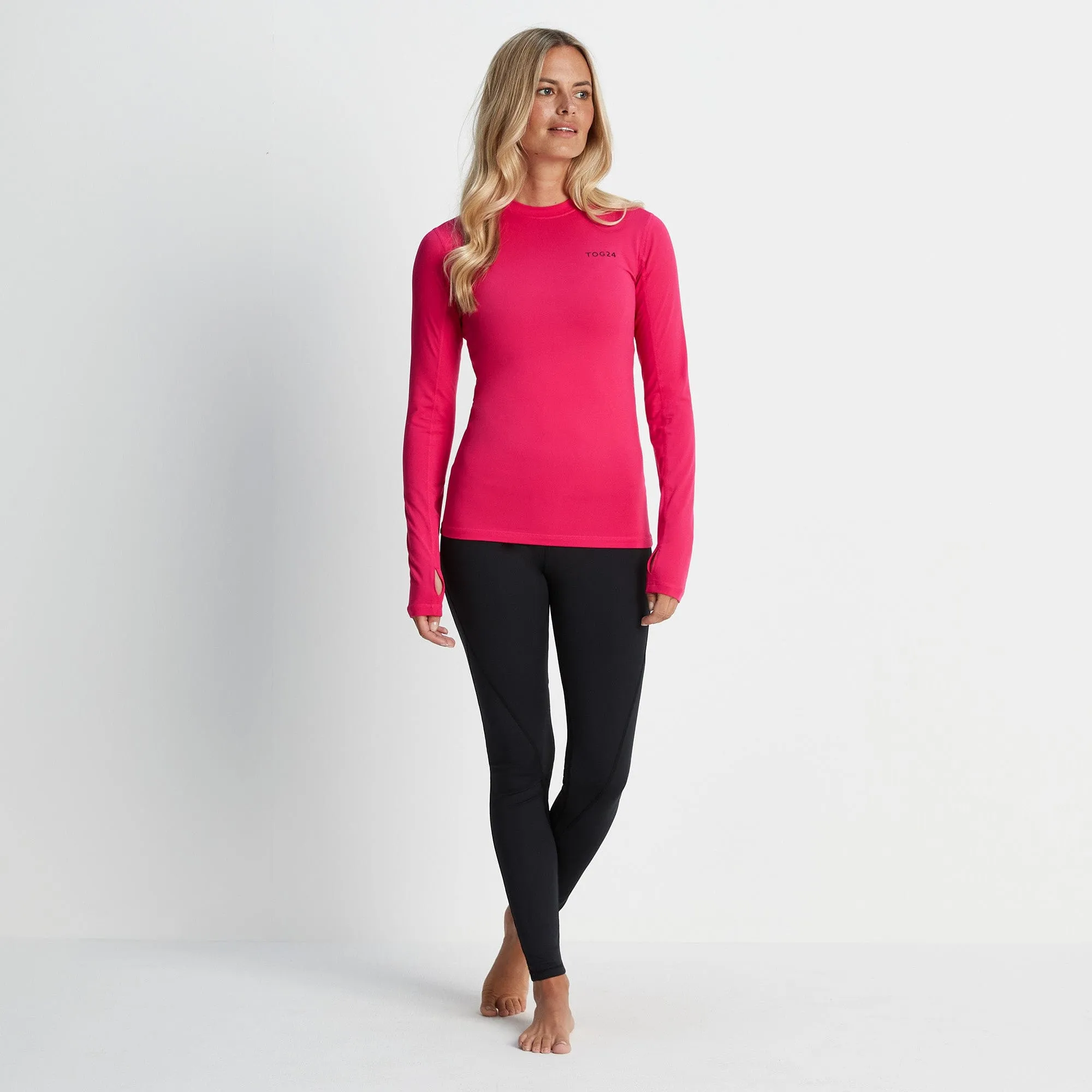 Snowdon Womens Thermal Base Layer Crew Neck - Magenta Pink