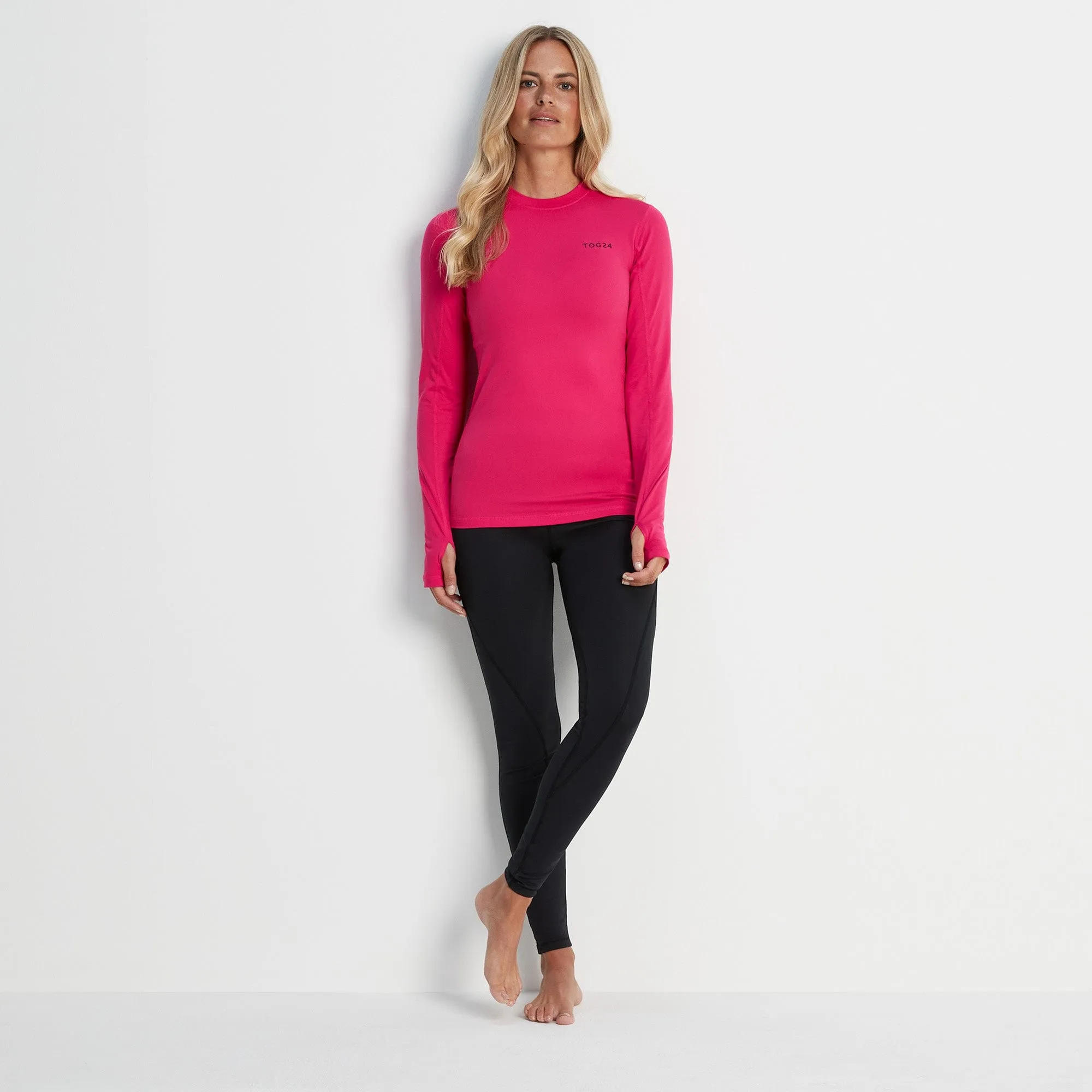 Snowdon Womens Thermal Base Layer Crew Neck - Magenta Pink