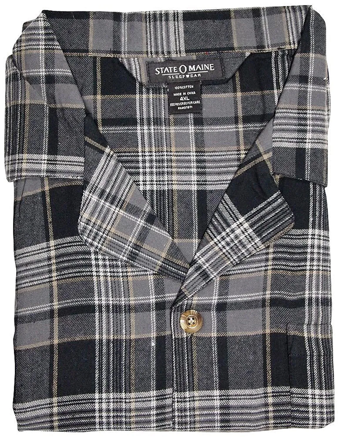 State O Maine - Big and Tall Mens Plaid Flannel Pajamas