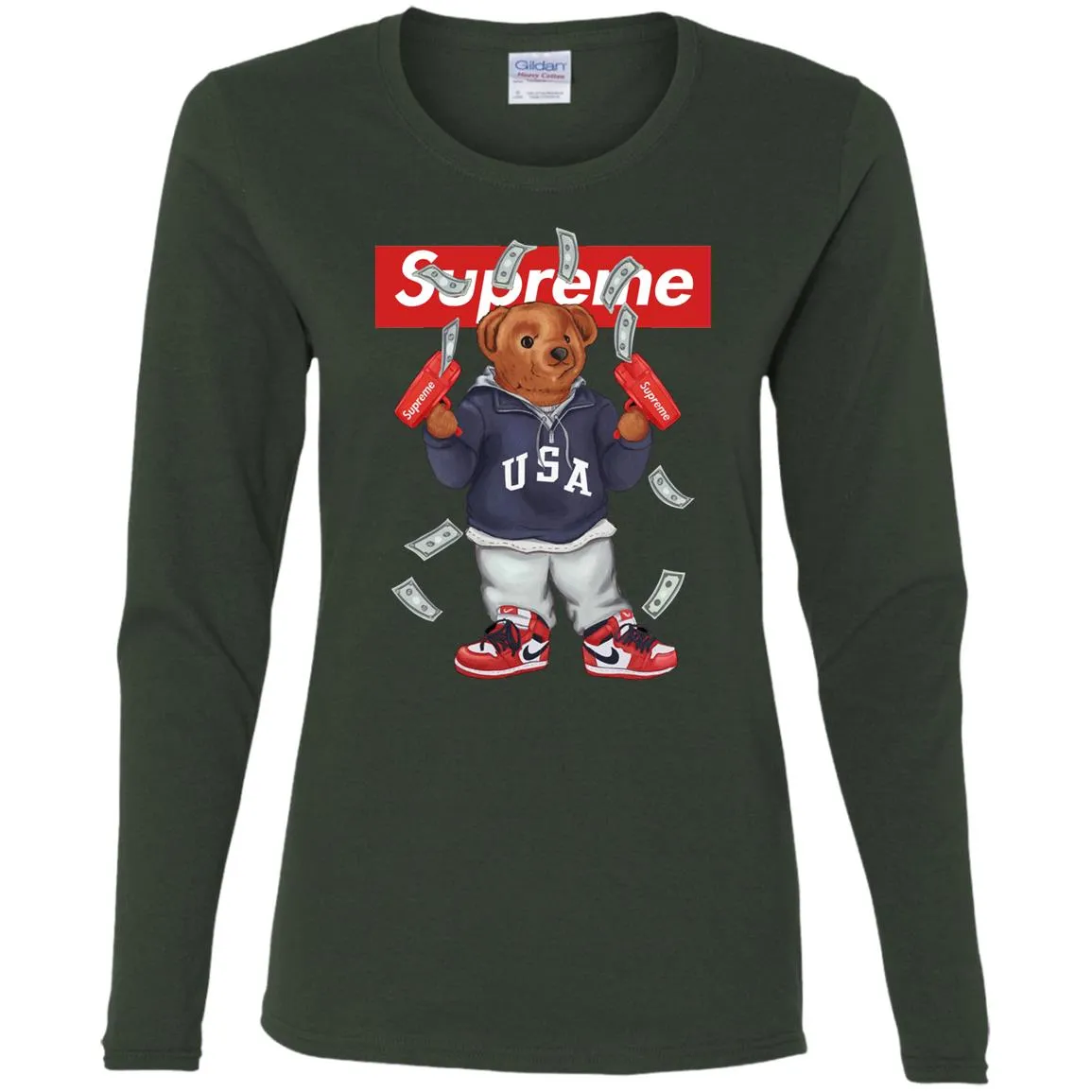 Supreme Bear Hot Trending T-shirt Women Long Sleeve Shirt