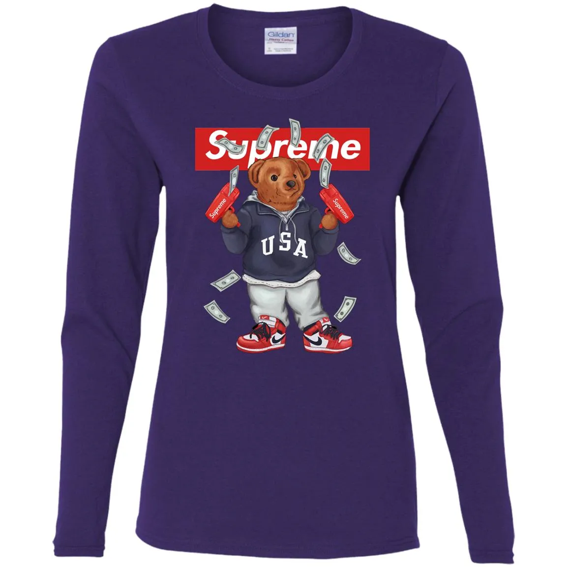 Supreme Bear Hot Trending T-shirt Women Long Sleeve Shirt