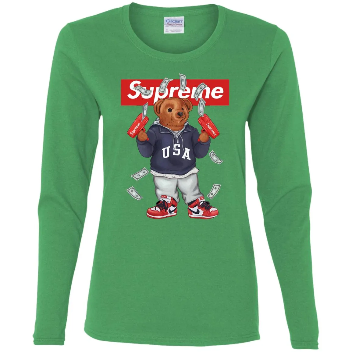 Supreme Bear Hot Trending T-shirt Women Long Sleeve Shirt