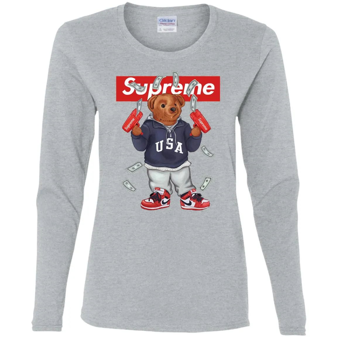 Supreme Bear Hot Trending T-shirt Women Long Sleeve Shirt