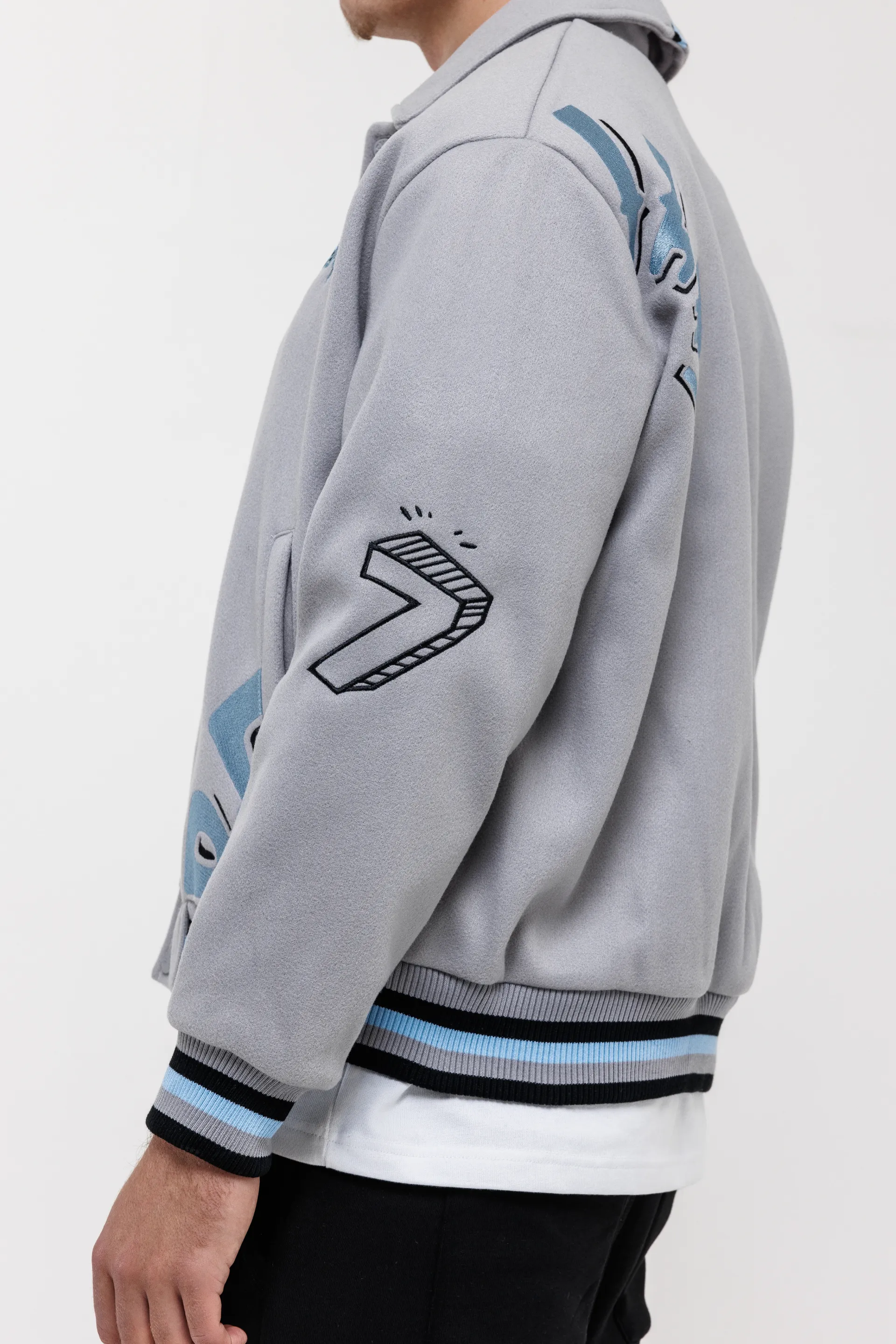 The Popart Varsity Jacket - Grey