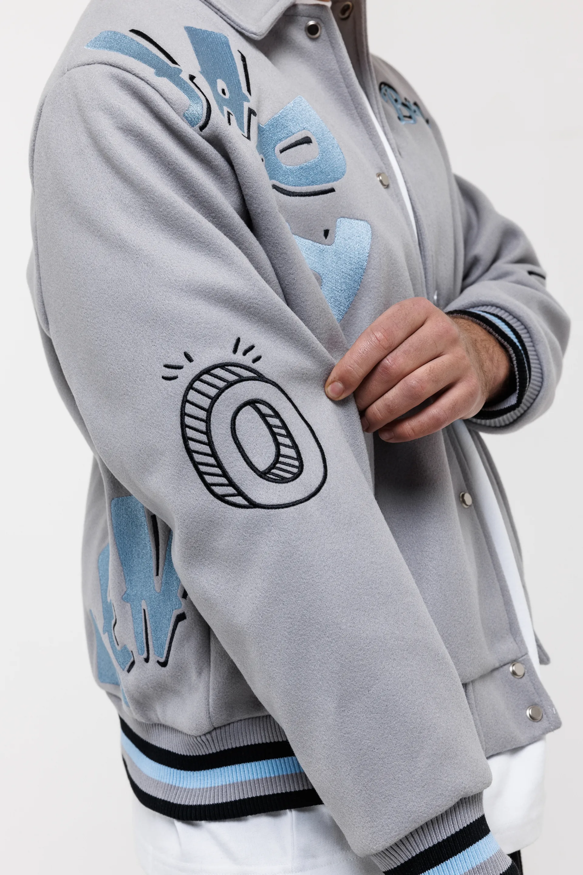 The Popart Varsity Jacket - Grey