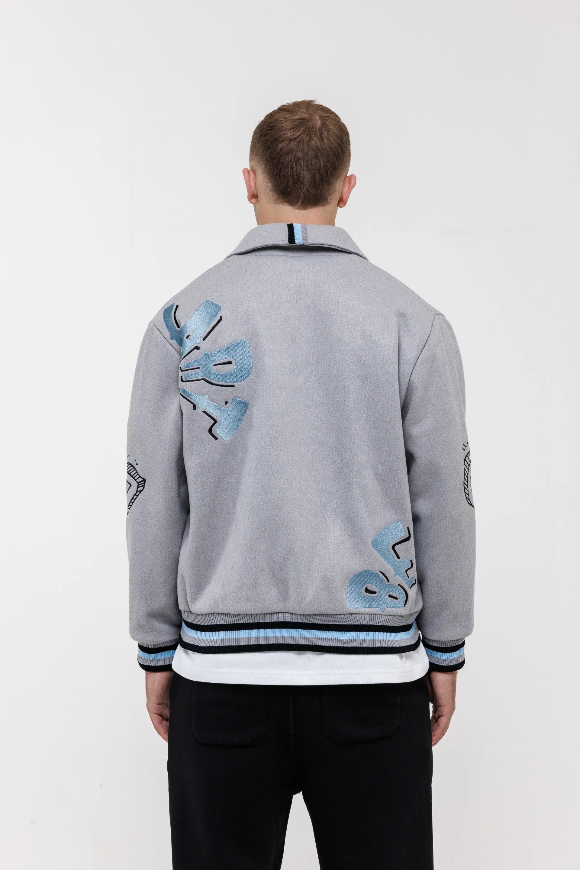 The Popart Varsity Jacket - Grey