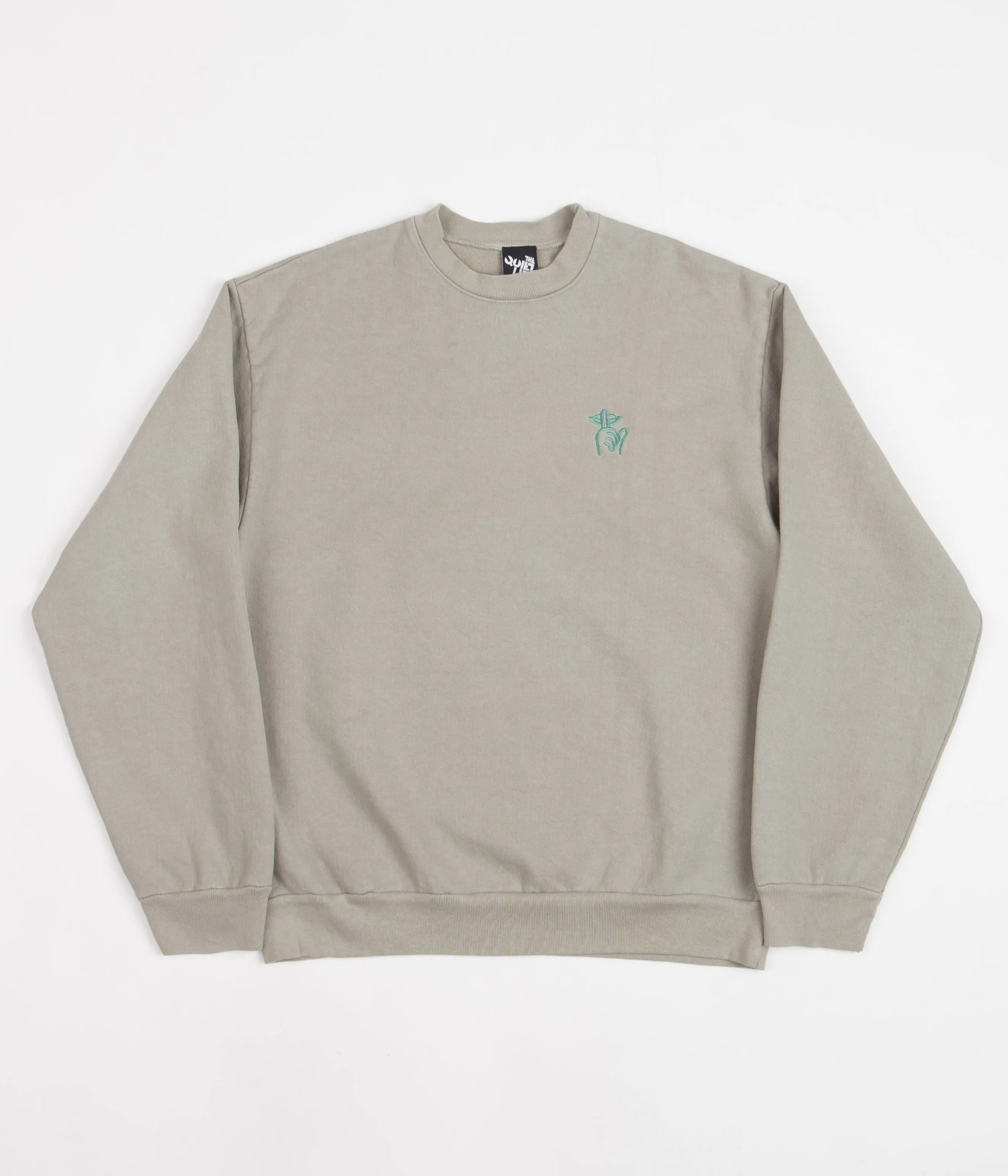 The Quiet Life Shhh Embroidery Crewneck Sweatshirt - Sage