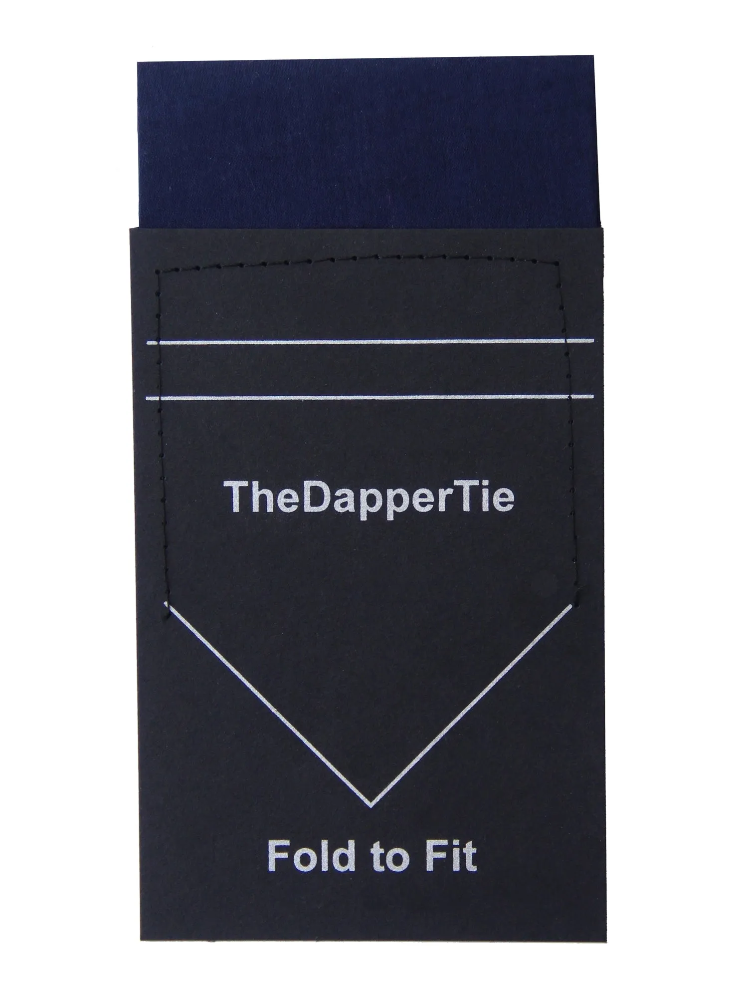 TheDapperTie - Men's Cotton Flat Pre Folded Pocket Square on Card