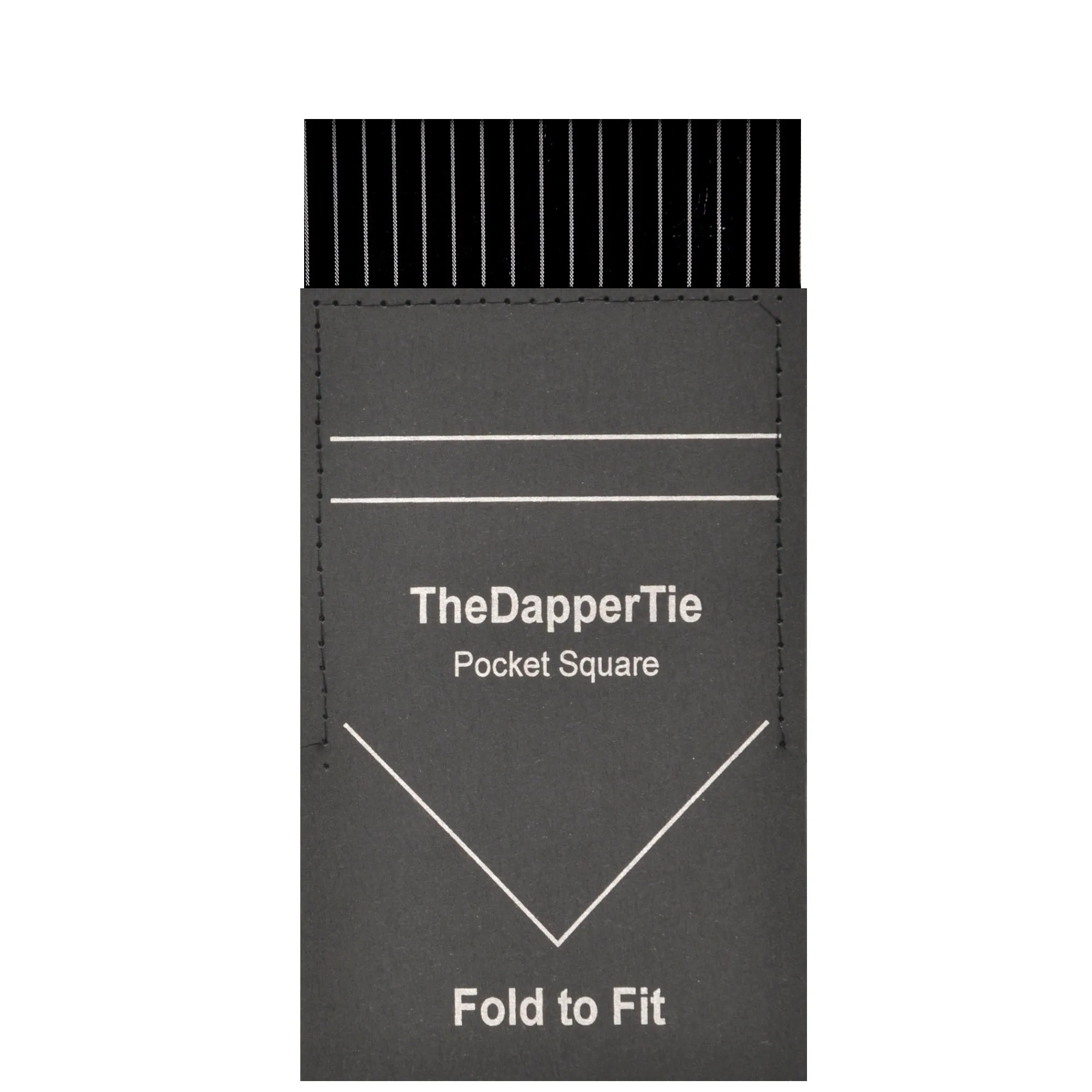 TheDapperTie - Men's Cotton Pin Stripes Flat Pre Folded Pocket Square on Card