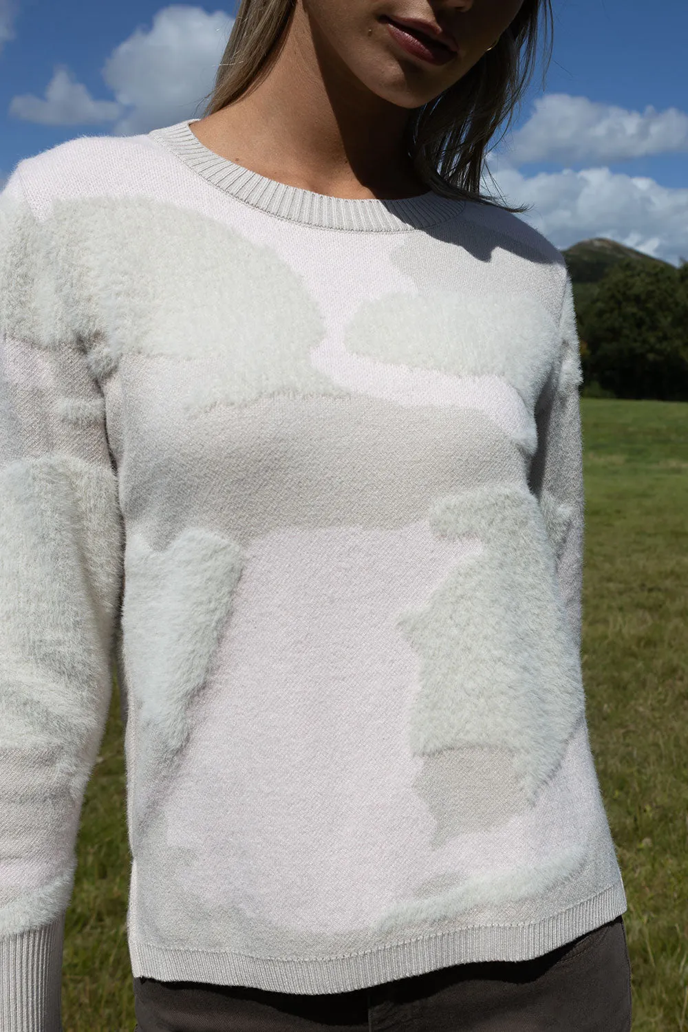 Treviso Cloud soft Textured Camo knit. pink cream and sand mix