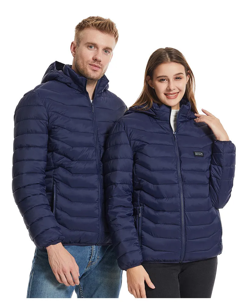 Unisex 21 Area Hooded Heated Down Jacket