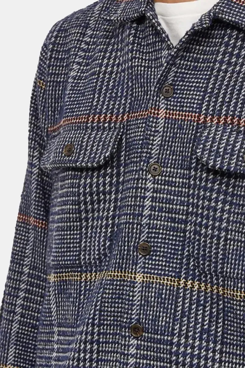 Universal Works Long Sleeved Utility Shirt (Navy Dogtooth Check)