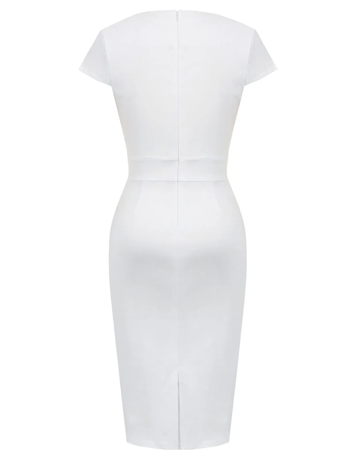 Vintage Cap Sleeve High Stretchy Hips-Wrapped Bodycon Pencil Dress