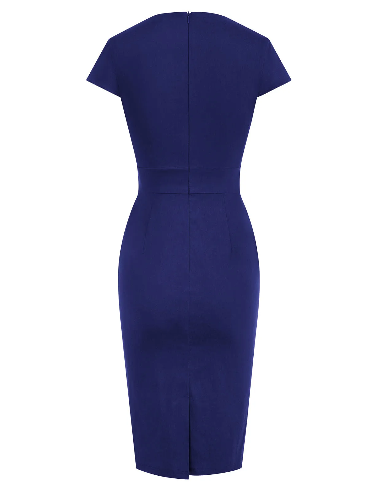 Vintage Cap Sleeve High Stretchy Hips-Wrapped Bodycon Pencil Dress