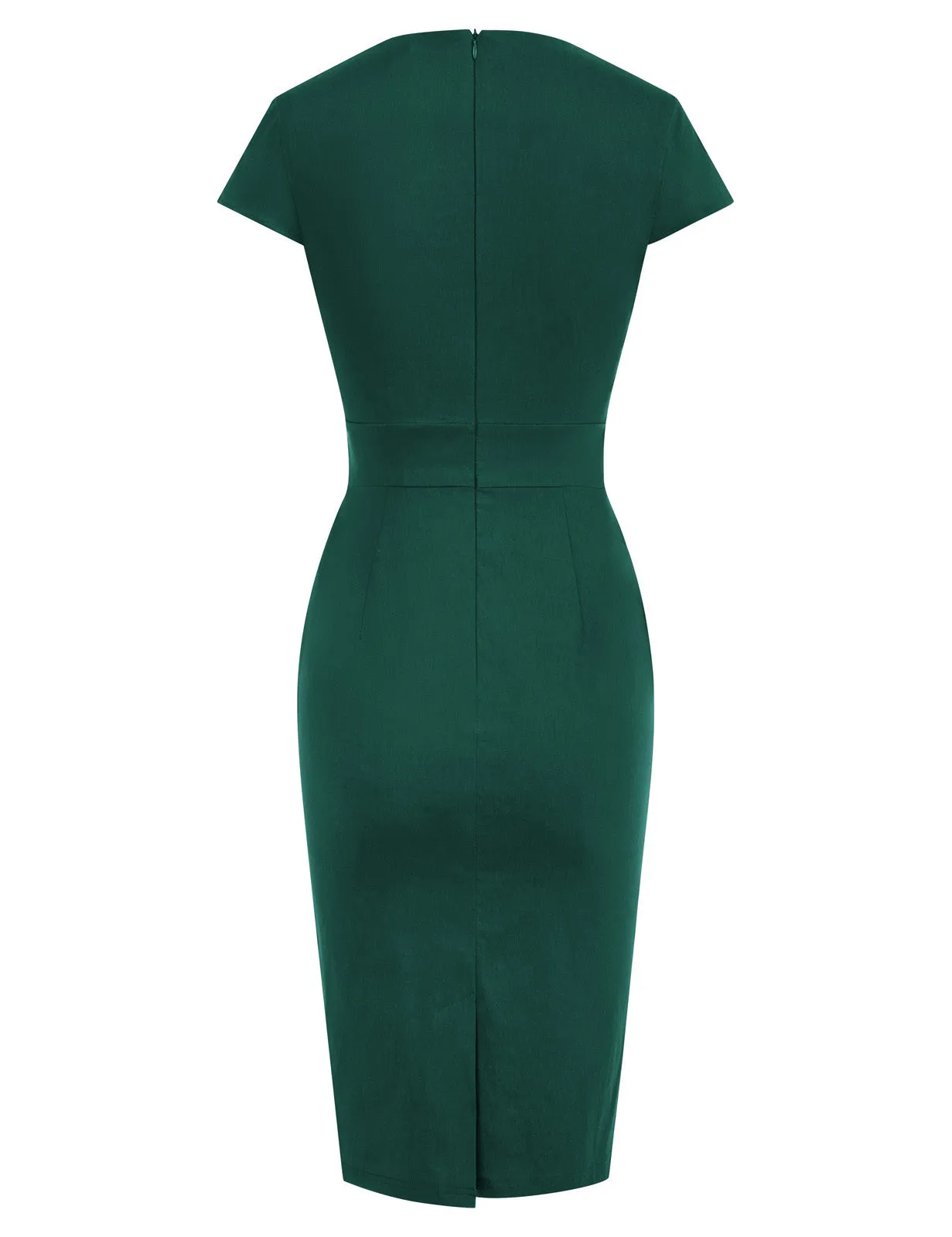 Vintage Cap Sleeve High Stretchy Hips-Wrapped Bodycon Pencil Dress