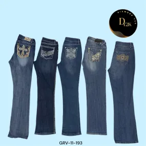 Vintage-Inspired Y2K Flared Denim Pants (GRV-11-193)