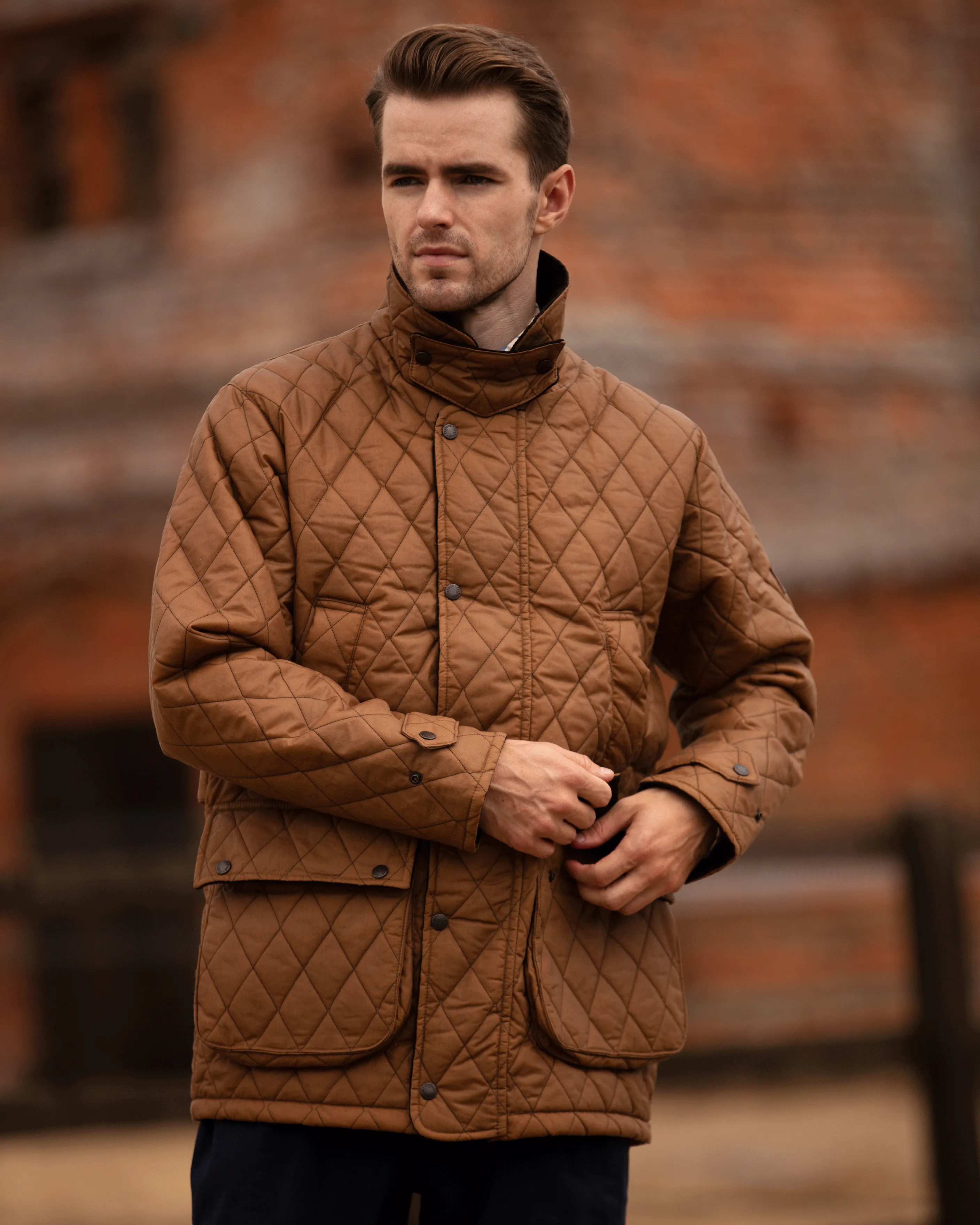 W27 - Men's Aarhus Quilted Wax Coat - SAND