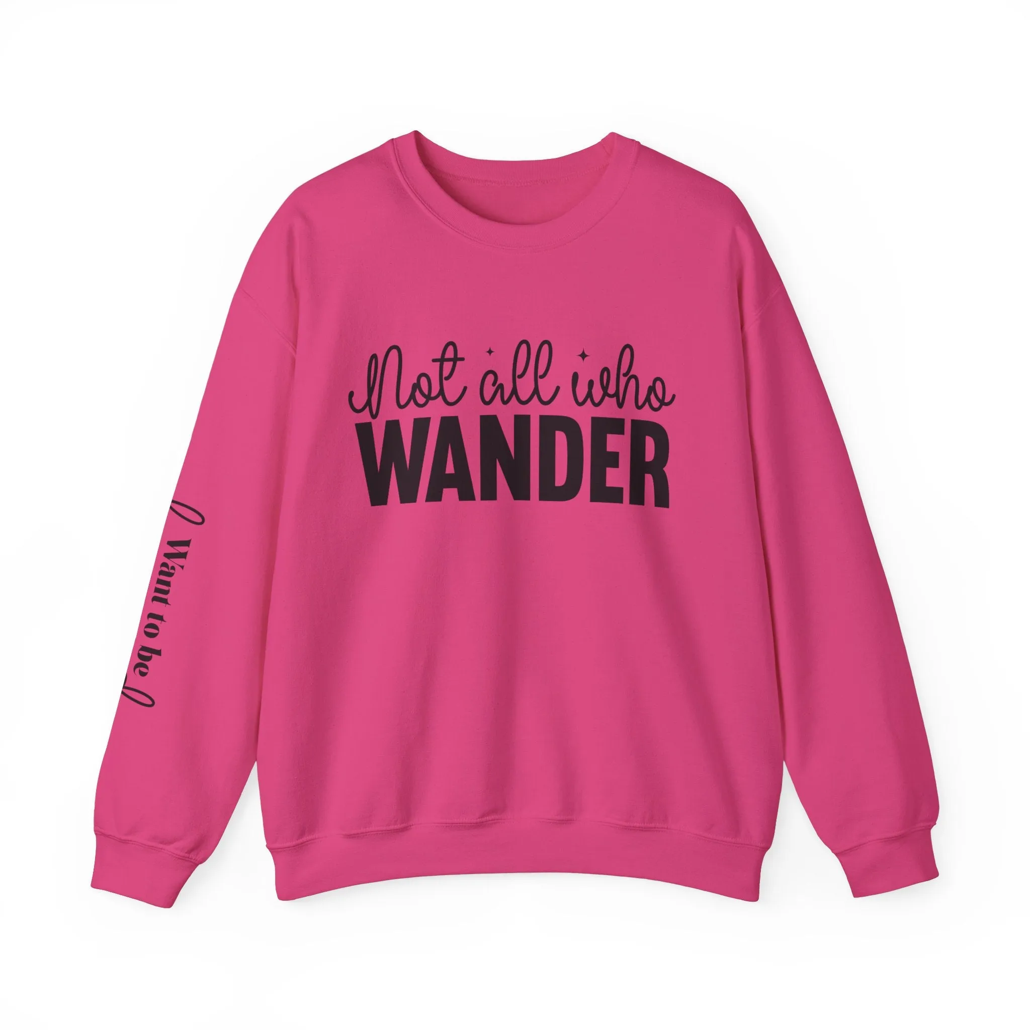 Wander Crewneck Sweatshirt with Sleeve Writing