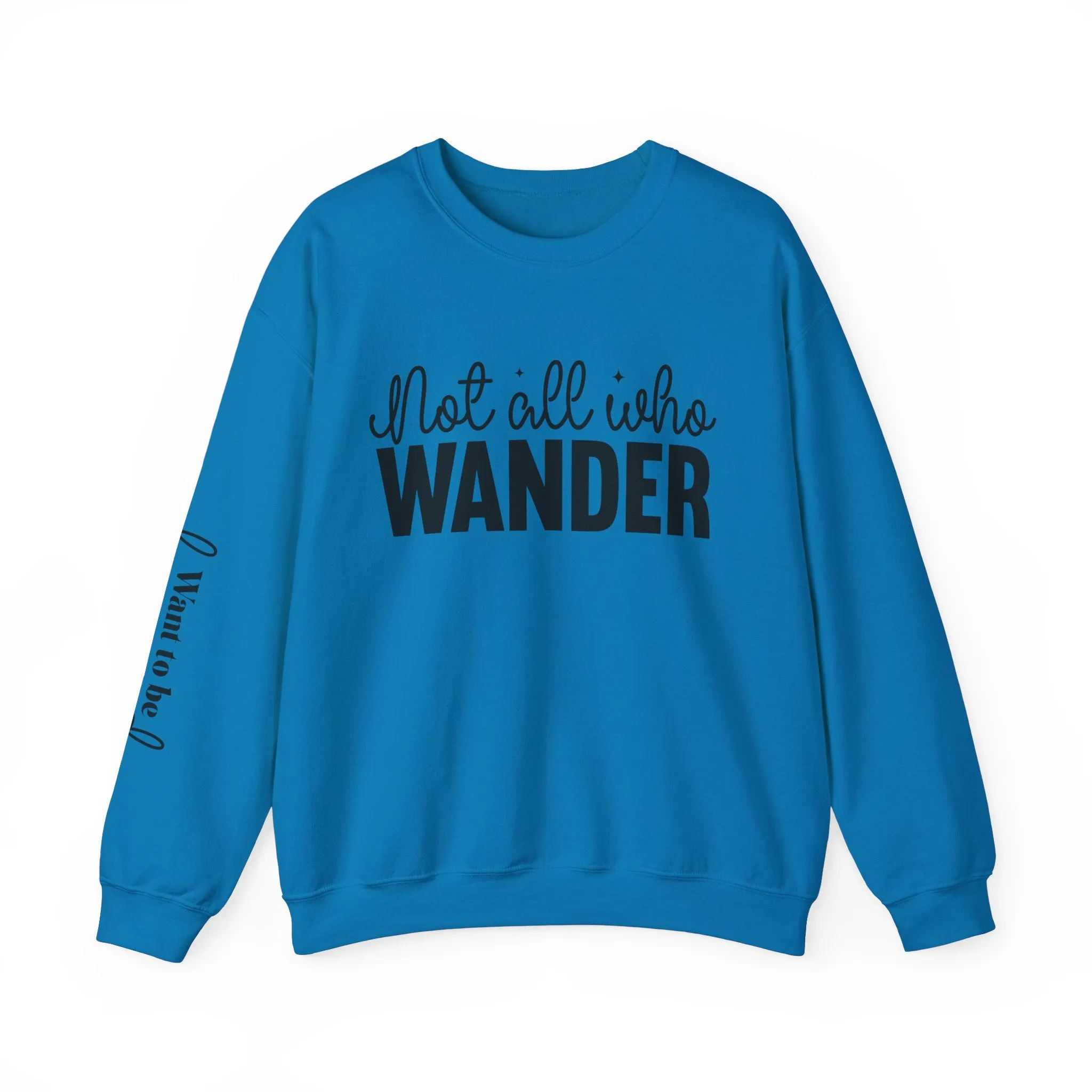 Wander Crewneck Sweatshirt with Sleeve Writing