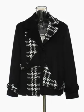 Wenkouban-Winter outfits Christmas Black Friday Jacquard Cross Buckle Plaid Wool Coat