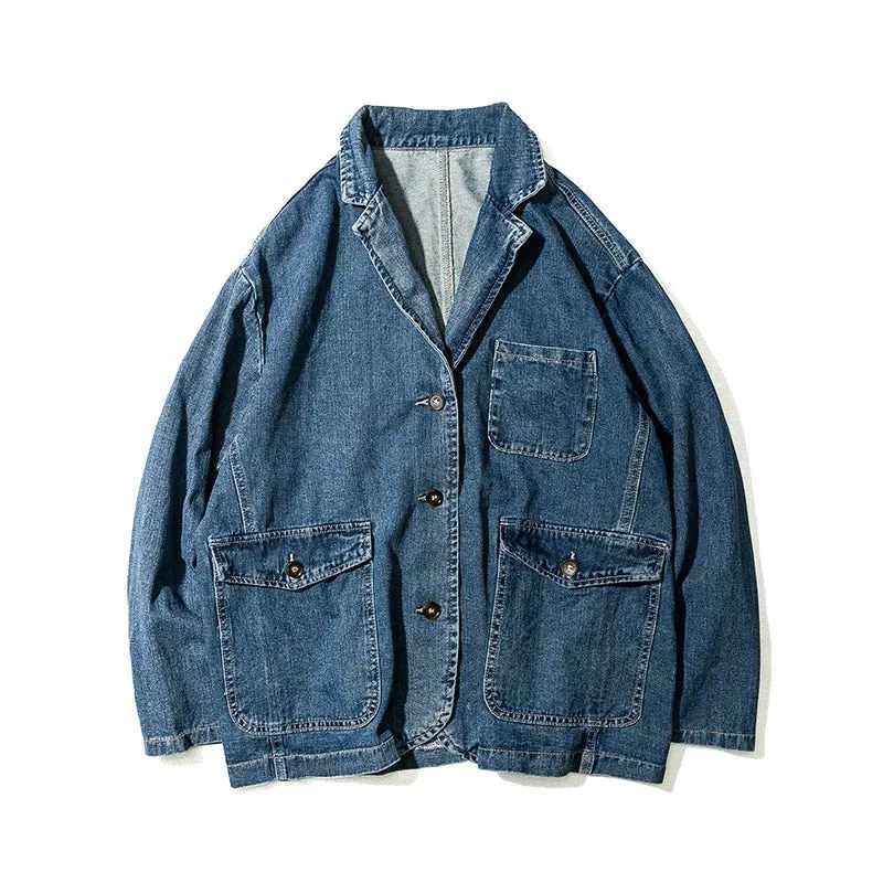 WIAOFELLAS  -  Spring New All-Match Korean Version Jacket Men's Loose Fit Washed Fashion Casual Denim Coat Bomber Jackets Men Clothing