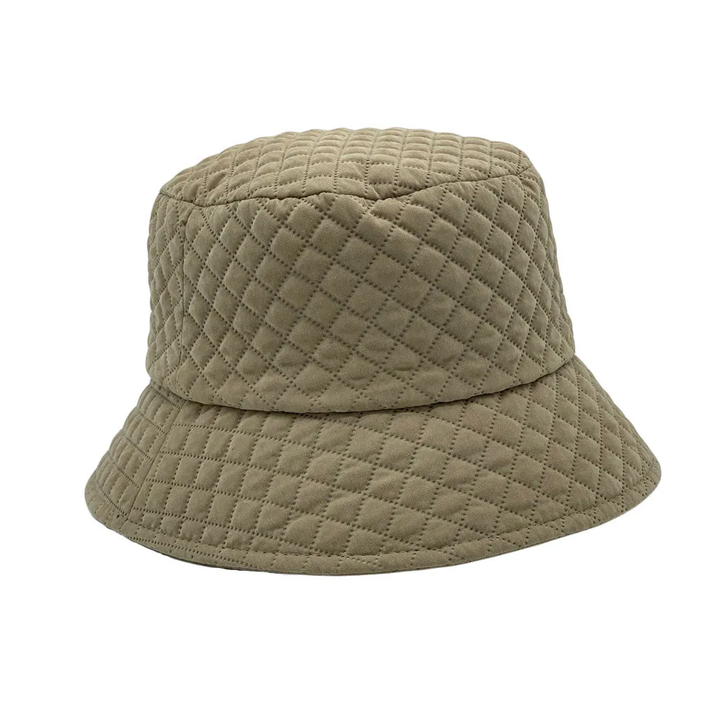 Winter Quilted Bucket Hat - Warm Foldable Fisherman Sun Cap Unisex Outdoor Travel LDB1561