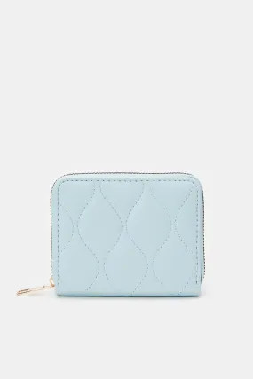 Women Blue Quilted Purse