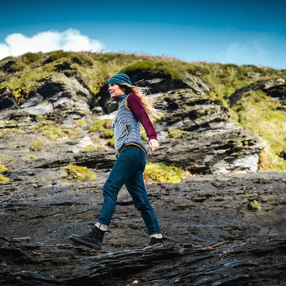 Womens Merino Wool Insulated Gilet (Smoke/Mustard)