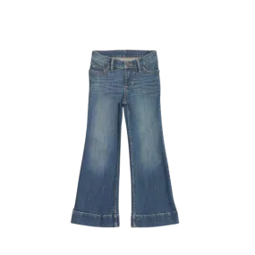 Wrangler Kid's Lindsey Mid Rise Retro Trouser Leg Medium Wash Jeans