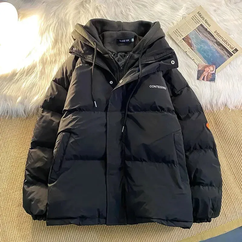 Y2K Multi-functional Fake Two Pocket Zipper Down Jacket Thick Coat Korean Version Winter New Winter Leisure Cotton Clothes Women